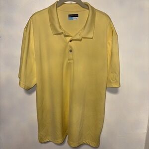 PGA Tour Pro Series Airflux Mens Yellow Short Sleeve Golf Polo Shirt Size XL